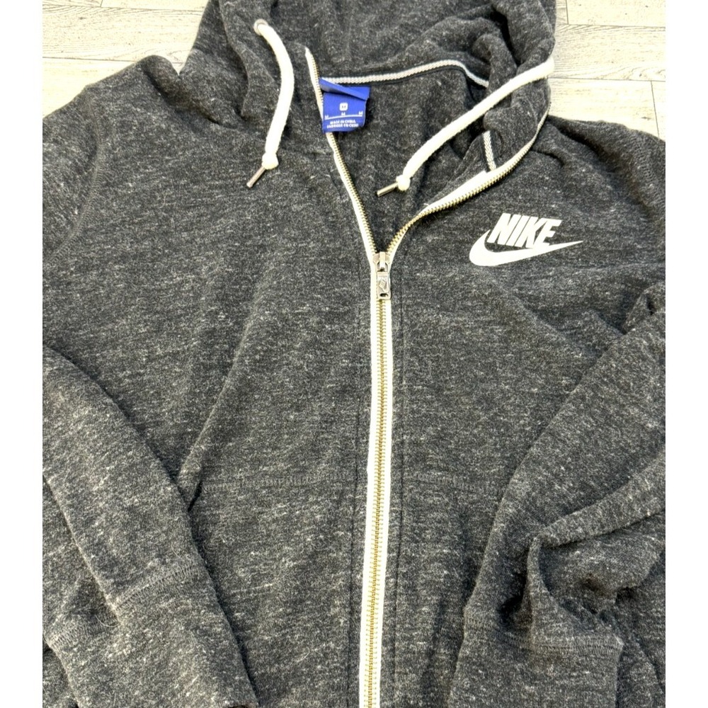 Nike Women's Heather Gray Zip Up Hooded Jacket Soft light‎ weight Size MEDIUM